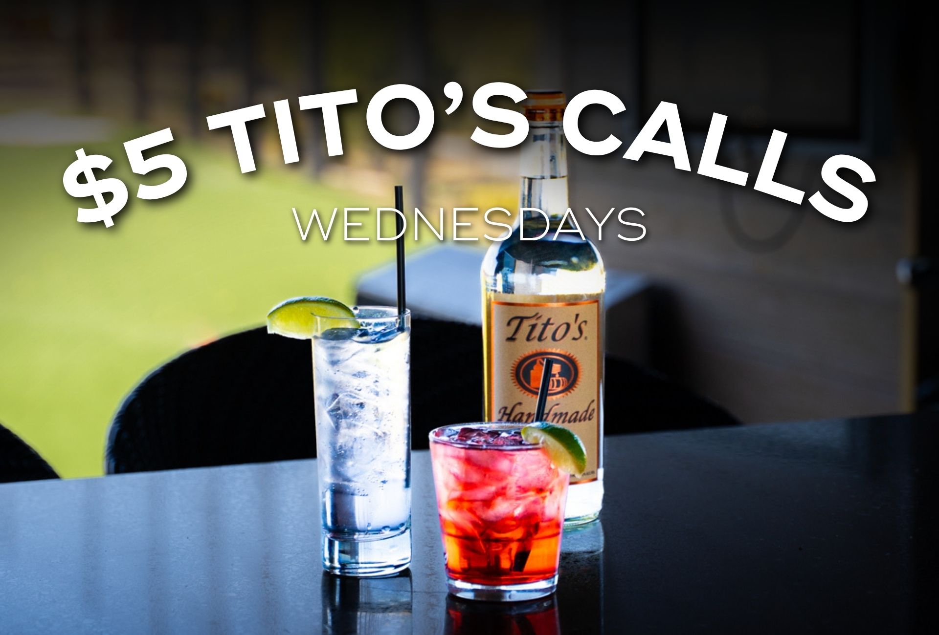 Titos vodka specials at the bar